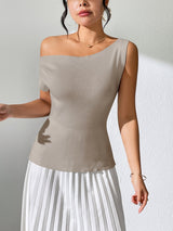Leah Single Shoulder Knit Top - Be Juliet