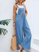 Full Size Square Neck Wide Strap Overalls - Be Juliet