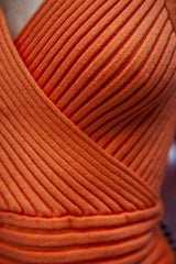 Valentina Rib-Knit Sweater Dress – Orange Glow