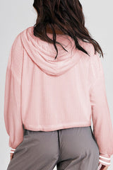 Drawstring Drop Shoulder Long Sleeve Hoodie - Be Juliet