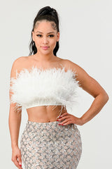 Fur Real Crop Tube Top