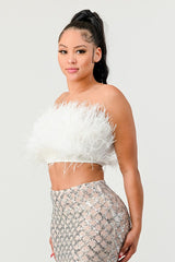 Fur Real Crop Tube Top