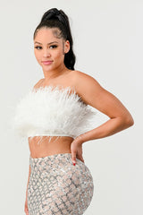 Fur Real Crop Tube Top