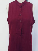 Button Front Sleeveless Jumpsuit - Be Juliet