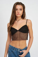Lena Mesh Detail Crop Top