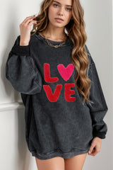 Valentine’s Day LOVE Round Neck Long Sleeve Sweatshirt - Be Juliet