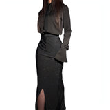 Elara Crystal Wrap Skirt Set