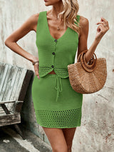 Samantha Sleeveless Top and Drawstring Skirt Set - Be Juliet