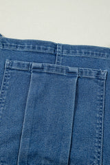 Adjustable Tie Straps Wide Leg Denim Overalls - Be Juliet