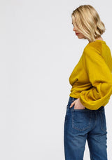 Scarlett Crewneck Ruched Sleeve Sweatshirt - Be Juliet