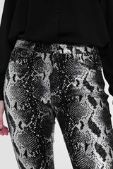 Vera Shiny Skinny Pants – Black Snake Print