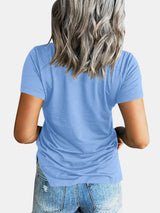 Pocketed V-Neck Short Sleeve T-Shirt - Be Juliet