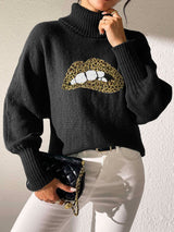 Lip Turtleneck Long Sleeve Sweater - Be Juliet