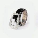 PU Leather Inlaid Rhinestone Belt - Be Juliet