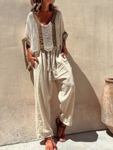 Contrast Scoop Neck Knit Cover Up - Be Juliet