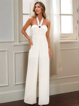 Halter Neck Wide Leg Jumpsuit - Be Juliet