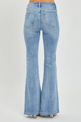 Risen Full Size High Rise Frayed Hem Flare Jeans - Be Juliet