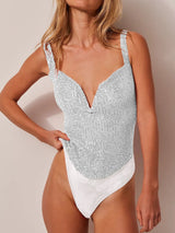 Sequin Wide Strap Bodysuit - Be Juliet