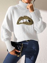 Lip Turtleneck Long Sleeve Sweater - Be Juliet