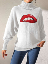 Lip Turtleneck Long Sleeve Sweater - Be Juliet