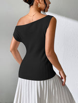 Leah Single Shoulder Knit Top - Be Juliet