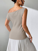 Leah Single Shoulder Knit Top - Be Juliet