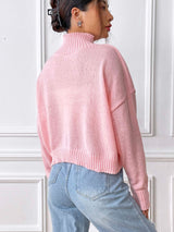 Heart Turtleneck Long Sleeve Sweater - Be Juliet