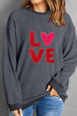 Valentine’s Day LOVE Round Neck Long Sleeve Sweatshirt - Be Juliet