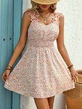 The Colette Smocked Lace Mini Dress - Be Juliet