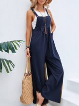 Full Size Square Neck Wide Strap Overalls - Be Juliet