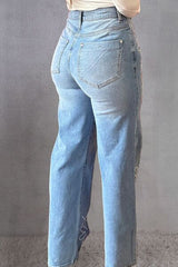 Bella Rhinestone Straight Jeans - Be Juliet