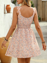 The Colette Smocked Lace Mini Dress - Be Juliet