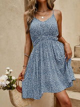 Monika Floral V-Neck Mini Cami Dress - Be Juliet