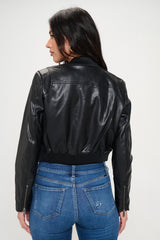 Coalition LA Zip Up Cropped Bomber Jacket - Be Juliet