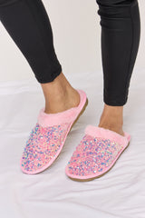 Forever Link Sequin Plush Round Toe Slippers - Be Juliet