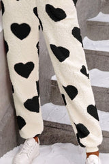 Fuzzy Heart Zip Up Hooded Lounge Jumpsuit - Be Juliet