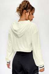 Drawstring Drop Shoulder Long Sleeve Hoodie - Be Juliet