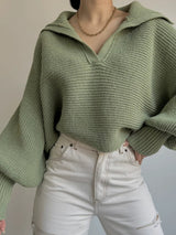 Johnny Collar Long Sleeve Sweater - Be Juliet