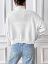 Heart Turtleneck Long Sleeve Sweater - Be Juliet