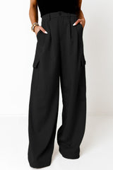 Ruched Wide Leg Pants with Pockets - Be Juliet