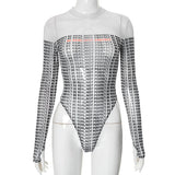 Aurora Mesh “Be Real” Sheer Long Sleeve Bodysuit