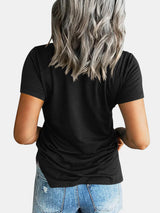 Pocketed V-Neck Short Sleeve T-Shirt - Be Juliet