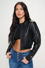 Coalition LA Zip Up Cropped Bomber Jacket - Be Juliet
