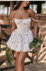 Giyu Floral Backless Mini Dress - Be Juliet