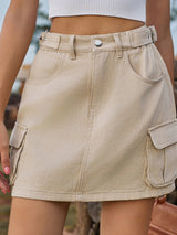 Emma Denim Skirt with Pockets - Be Juliet