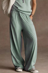 V-Neck Tank and Wide Leg Pants Set - Be Juliet