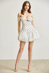 Lucía Polkadot Satin Bubble Dress