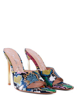 Bottoms Up Strappy Slip-On Stiletto Heels