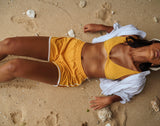 GIRL Seaside Runner Recycled Shorts in Sunflower Yellow - Be Juliet
