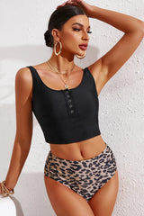 Isabelle Half Snap Square Neck Tankini Set - Be Juliet